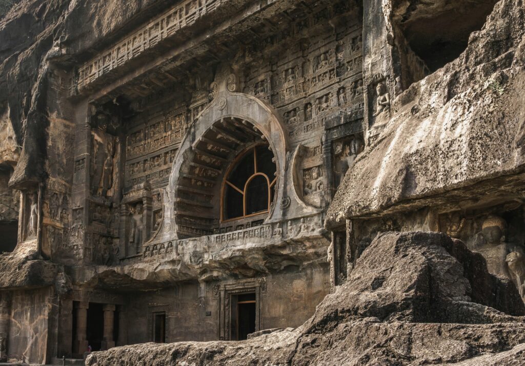 The Ajanta Caves, a UNESCO World Heritage site in Maharashtra, India.